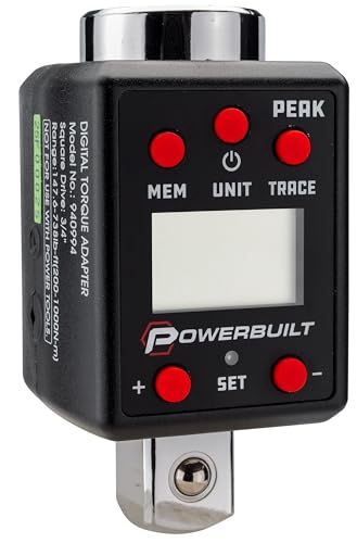 Powerbuilt 3/4-Inch Drive Digital Torque Adapter, 147.5-737.5 Ft-Lb and 200-1000 Nm, Alert Signals Torque Setting, Electronic Torque Wrench Converter with Digital Display, ±2% Accuracy - 940994 - size: 3/4 in.
