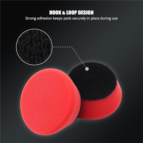 SPTA Red T10 Mini Ultra-Fine Finishing Foam Polishing Pads, 5Pcs 2inch/50mm Sponge Polishing Buffing Pads, Car Foam Detail Polishing Pad Kit for Car Detail Polishing, Small Area Polishing -FPTSS2R - color: 5Pcs Red T10 Ultra-Fine Finishing Pad, size: 2 In