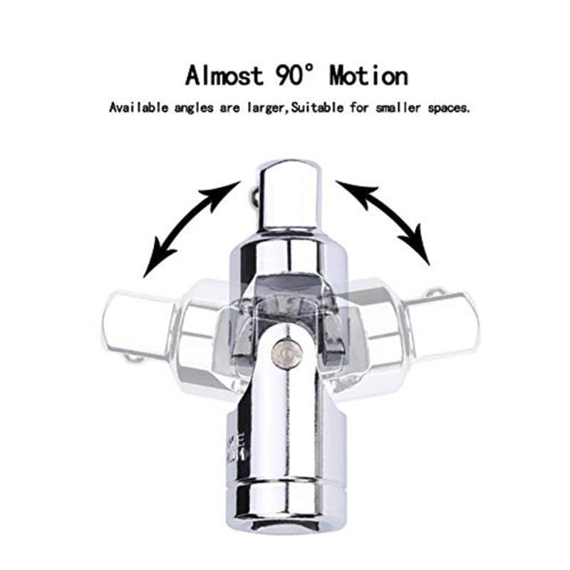 3PCS Universal Joint Set Ratchet Angle Extension Bar Socket Adapter Manual and Pneumatic Bendable Adapter Socket Tools NEW