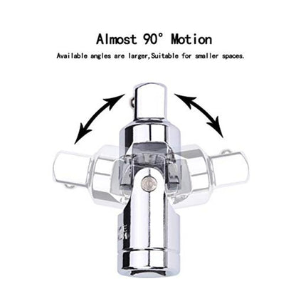 3PCS Universal Joint Set Ratchet Angle Extension Bar Socket Adapter Manual and Pneumatic Bendable Adapter Socket Tools NEW