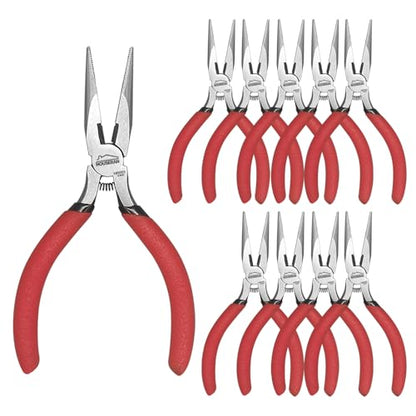 Needle Nose Pliers, 5 Inch, 10 Pack, Jewelry Making Tools | Small Needle Nose Pliers for Cutting and Bending Wire, Small Pliers for DIY, Crafts, Jewelry Making - color: 10 Pcs