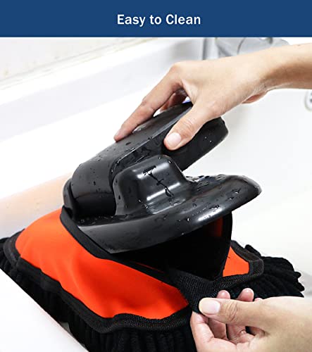 YeewayVeh Car Wash Brush Replacement Cover, Soft Microfiber Car Wash Mop Head Compatible with 55" Long Handle Car Wash Brush and 15° Curved Pole Car Wash Mop, Orange - color: Orange (Brush Head)