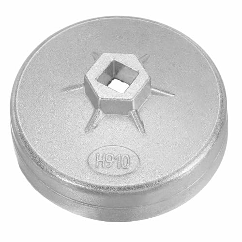 HARFINGTON Oil Filter Cap Wrench 15 Flute 95mm Inner Dia 1/2" Square Drive Aluminum Cup Type Drive Metric Oil Filter Socket Removal Tool for Engine Conduit Fittings - size: 95 x 44 mm