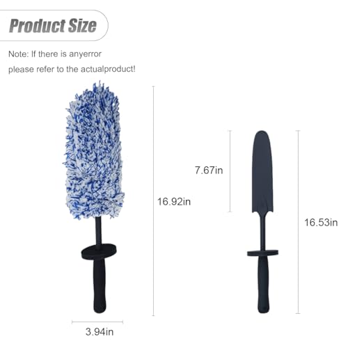 ZIMISI Car Wheel Cleaner Brush, Soft Microfiber Wheel Rim Cleaner, Non Scratch Car Detailing Brush, Highly Water Absorption & Removable Tire Brush, Vehicle Rim Wash Tool (Blue) - color: Blue