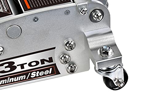 Power Zone 3 Ton Dual Pump Quick Lift Aluminum and Steel Hydraulic Racing Jack, Lift Range: 3-7/8” to 18-3/8”, 680044