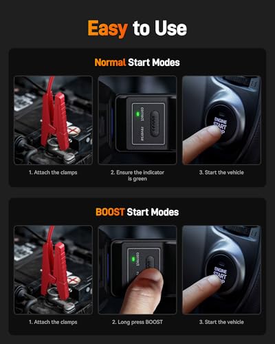WOLFBOX MV16A 3000A Jump Starter with Air Compressor, 59.2Wh&160PSI Portable Car Battery Jump Starter with 65W Fast Charging, 12V Battery Pack (8L Gas 6L Diesel) with Boost, Light and Jumper Cables - size: 3000A