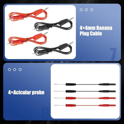 110 Pcs Automotive Circuit Test Lead Kit, Multimeter Test Leads Kit, Electrical Test Kit, Back Probe Kit Automotive, Relay Wire Connector Kit (with Black Carrying Case), Alligator Clips - color: Black