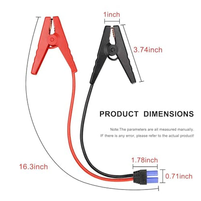 EC5 Emergency Jump Starter Cable for Car with Alligator Clamps, Heavy Duty Automotive Booster Cables for Battery Compatible with 10AWG Silicone Wire for Portable Power Station, Vehicle Battery