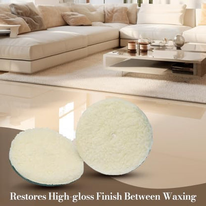 Koblenz Lambswool Pads with Foam Backing, Fits Most 6" Home Floor Buffer Machines, Two Polishing Pads with Two Plastic Replacement Retainer Clips, 45-0102-9 - size: No Size