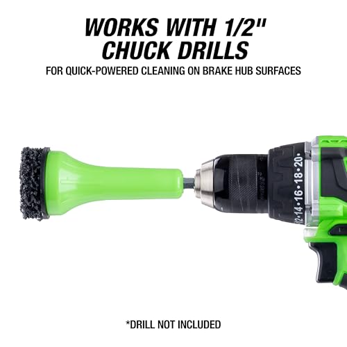 OEMTOOLS Brake Hub Resurfacing Tool with Pads Drill Powered Remove Rust | Wheel Hub Cleaning Tool Removes Rust from Wheel Studs and Rotors for Cars, Trucks, and SUVs, Fits 1/2" Chuck Drills