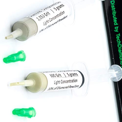 TechDiamondTools Kit of 3 Diamond Lapping Paste Polishing Compound USA Made 400 600 1050 Grit Lapping Compound for Rock Glass Metal Jewelry Resin Marble with 10% of Diamond Powder - style: Light 10% concentration