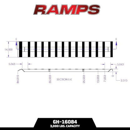 GEN-Y Hitch Heavy Duty Aluminum Loading Ramps - Set of 2, 7 Foot Long x 14 Inches Wide, 6000 lbs Capacity, Hybrid Hook and Plate Ends, Serrated Cross Rungs for Maximum Traction - size: 7'