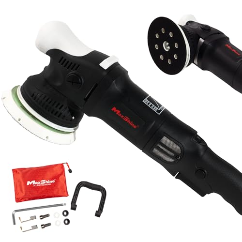 Maxshine M15 Pro Dual Action Polisher – 15mm Long Throw Random Orbital Buffer, 1000W Detailing Machine with 5″ Backing Plate –Variable Speed 2,500–5,000 OPM for Car, Truck, SUV & Boat Paint Correction - color: 5" Dual Action