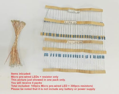 100pcs Pre-soldered Micro Litz Wired Leads Golden Yellow SMD Led 0603 + Muti-Resistor NEW - color: (6)Golden Yellow, size: 100pcs