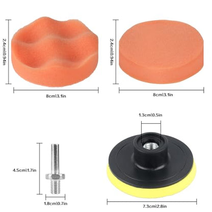 10 Pack 3 Inch Car Polishing Pads for Drill Foam Wax Buffer Kit M10 | Fleece Pad Buffer Polisher Attachment Drill Polishing Kit