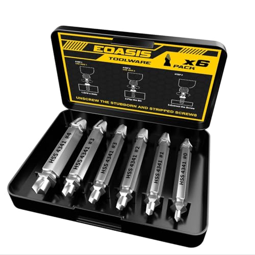 Gifts for Men – Stripped Screw Extractor Set – Father’s Day Gifts from Wife, Daughter, & Son – Easy Out Extractor Set for Nuts, Screws & Bolts – Perfect Husband & Birthday Gifts (Silver (Pack of 6)) - size: Silver (Pack of 6)