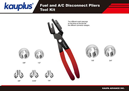 Fuel Line & A/C Line Disconnect Pliers Tool Kit,W/Fuel Line Remover - 1/4", 5/16", 3/8", 1/2", 5/8", 3/4", 7/8"