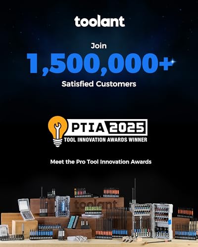 toolant Complete Screwdriver Bit Set, 46-Piece S2 Steel Driver Bits Set with Storage Case – Hex, Torx, Phillips, Slotted, Square,Nut Driver– for Home DIY, Appliance Repair，Beginner-Friendly - size: 46-Piece