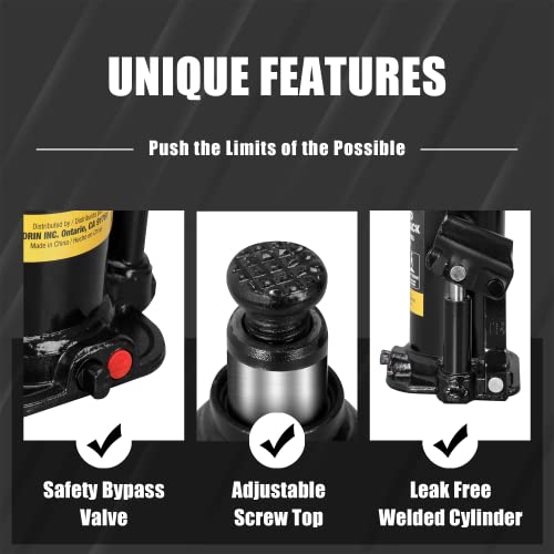 Torin 4 Ton (8,000 LBs) Capacity Hydraulic Welded Bottle Jack, AT90403BB , Black - size: 4 Ton (8,000 LBs), style: Standard