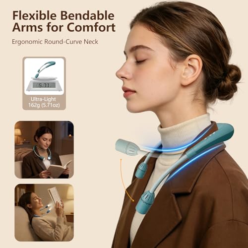 Neck Light with Bluetooth Speaker, 5 Modes, USB-C Rechargeable | Hands-free 2-in-1 neck light and Bluetooth speaker with adjustable 90° beams, 5 modes, USB-C charging, and 40+ hour runtime. - color: Cyan