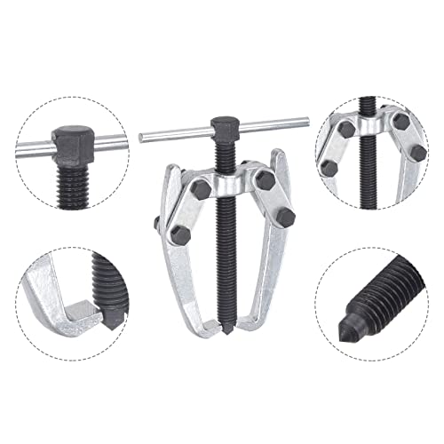 uxcell 2.5" 2-Jaw Gear Puller for Bearings, Pulleys Remove, High Carbon Steel Separate Lifting Device - size: 10mm - 65mm