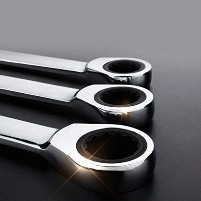 FLZOSPER 6mm Metric Ratchet Wrench,Box End Head 72-Tooth Ratcheting Combination Wrench Spanner - size: 6mm
