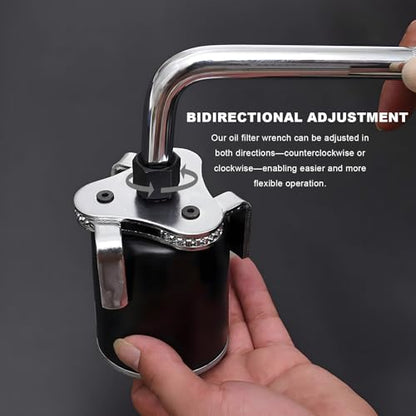 Adjustable Oil Filter Wrench Tool, 3-Jaw 2-Way Auto Oil Filter Removal Tool from 1.9 Inch to 3.6 Inch, 1/2" Drive Engine Filters Remover Disassembly Tools for Cars Trucks SUVs