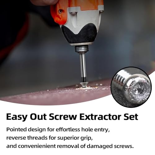 Greywolf 6 pcs screw extractor set, made of 35# Cr-Mo, bolt extractor, spiral groove bolt remover set, can easily remove broken screws, dropped screws, studs - size: 6