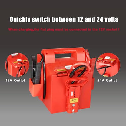 12V/24V Jump Starter,2800/1400 Peak Amp,Truck Battery Booster Pack, and Pure Copper Jumper Cables,Heavy Duty Jump Box Includes Dual USB and DC Ports Power,Car Battery Jump Starter - style: HH974
