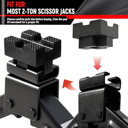 Scissor Jack Pads Rubber Pinch Weld Saddle Adapter Protector Universal Car Lift Spare Tire Jack Scissor Support Anti Slip Pad