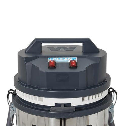 26.5 Gallon Heavy-Duty Industrial Wet/Dry Vacuum, Dual Motor, 3.3 HP, 222 CFM, 27" Squeegee, 120V/20A Plug, 2 Year Warranty - Ideal for Construction Sites, Warehouses & Industrial Cleanup - size: 26.5 Gal