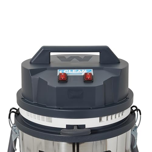 26.5 Gallon Heavy-Duty Industrial Wet/Dry Vacuum, Dual Motor, 3.3 HP, 222 CFM, 27" Squeegee, 120V/20A Plug, 2 Year Warranty - Ideal for Construction Sites, Warehouses & Industrial Cleanup - size: 26.5 Gal