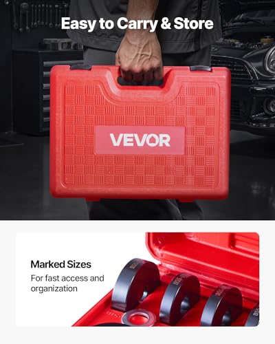 VEVOR 10pcs Ball Joint Press & 24pcs Wheel Bearing Race and Seal Driver Set with 13 Bushings, C-Frame and Sleeves, 2 in 1 Bearing Press Kit, Heavy Duty Removal Installation Set