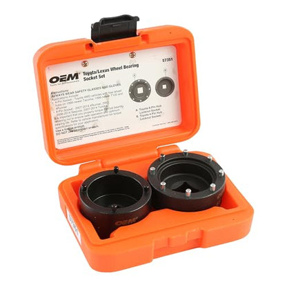 OEMTOOLS 57351 8 and Toyota 4 Pin Hub Locknut Socket, Removes and Installs Locknuts on Tacoma, 4Runner, and T100 4WD, Sequoia, and Tundra 2WD, 1/2 and 3/4 Inch Drive, Solid Pin Design - size: 2-Piece Set