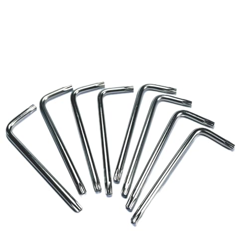 8pcs T20 Torx Bit T20 Anti Tamper Proof Torx Star Key Bit Wrench,Golf wrench Golf driver tool T 20 torx key set,allen keys drill bit set L-Shape,S2 Steel tamper proof torx bit set