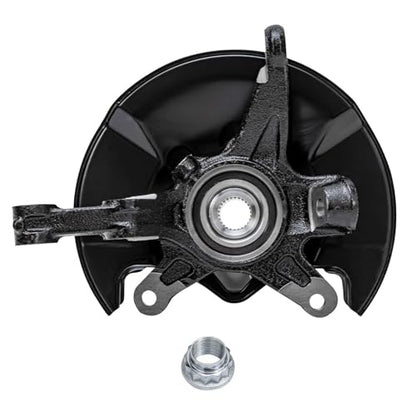 Detroit Axle - 4pc Front Steering Knuckles Kit for 06-11 Honda Civic, 2 Disc Brake Calipers w/Bracket 2 Steering Knuckles & Wheel Bearing Hubs 2006 2007 2008 2009 2010 2011 Replacement - size: 4BU47731/Kit