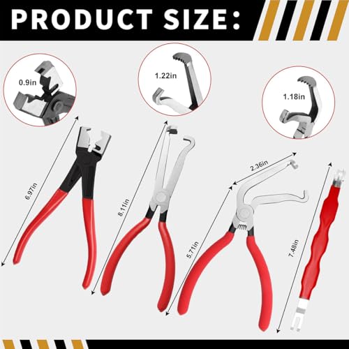 4 Pieces Electrical Disconnect Pliers for Cars,Automotive Electrical Plug with 8 Pcs Terminal Removal Tools,Separator with Straight & 60° Pliers,Valentines Gifts（Comes with gloves and tool kit）