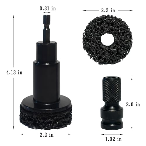 Wheel Hub Cleaning Kit, 7-Piece Hub & Stud Cleaner for Rust Removal and Resurfacing, Fits 1/2" Power Drill and Impact Wrench, for Automotive Lug Studs, Rotors and Brake Service