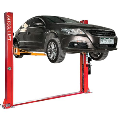 KATOOL 10000lbs 2 Posts Lift Auto Lift KT-H100 Shop Home auto lift car lift Floor Plate Auto Hoist, 112*18*36inch, Red