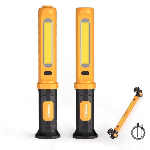 CLAKAP 2-in-1 Detachable LED Work Light Bar, 3000LM Underhood Light | rechargeable, cordless COB, magnetic base, hook, USB charger, red strobe, mechanic, car repair, garage