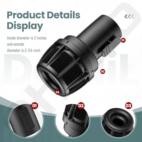 2-1/2 in. Muffler Diffuser Wet/Dry Vac Attachment CMXZVBE38660 Compatible with Craftsman and Ridgid Shop Vacuums, Industrial-Grade Shop Vac Accessories for Noise Reduction