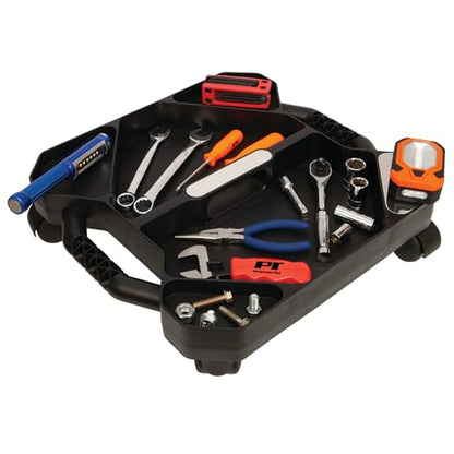 Performance Tool W85032 Tool Creeper Rolling Caddy Tray with 5 Sections for for Mechanic Garage and Workshop Organization, Black, 17.13x15.75x4.75-Inches - style: Rolling Tool Caddy