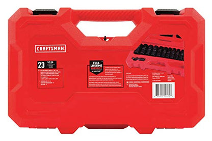CRAFTSMAN Deep Impact Socket Set, SAE, 1/2-Inch, 23 Pieces (CMMT16970)