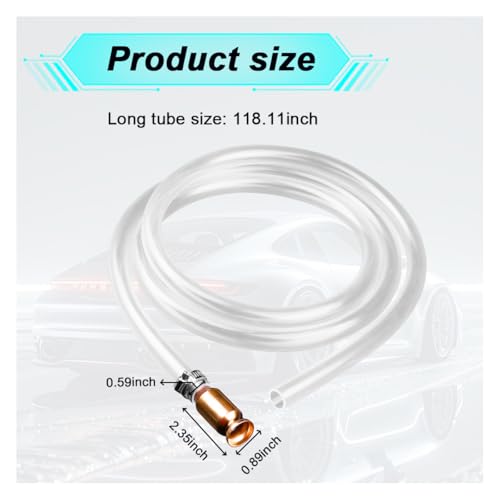 Gas Siphon Hose Pump, 10FT Shaker Self Priming Fuel Transfer Pump with 1/2" Copper Valve, Multi-Purpose Manual Hand Pumps for Oil Gasoline Diesel Water Liquid (3M/10FT) - size: 3M/10FT