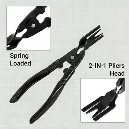 Automotive Panel Clip Pliers - Car Panel Upholstery Trim Clip Removal Tool Plier, Interior Clip Fastener Rivet Push Pin Panel Pliers, Repair Tool for Car Vehicle Dashboard Clip Remover Plier - color: Black