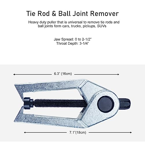 5 in 1 Ball Joint Separator, Pitman Arm Puller, Tie Rod End Removal Tool Set, Front End Service Tool Kit for Cars, Pickups, Trucks