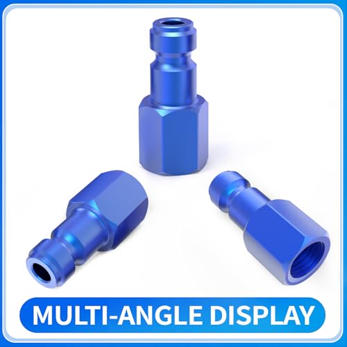 ChillWaves Aluminum Automotive T-Style Air Plug, 1/4" NPT Female Pneumatic Plugs, Air Compressor Accessories Fittings(10-PACK) - size: 1/4" FNPT, style: PACK OF 10
