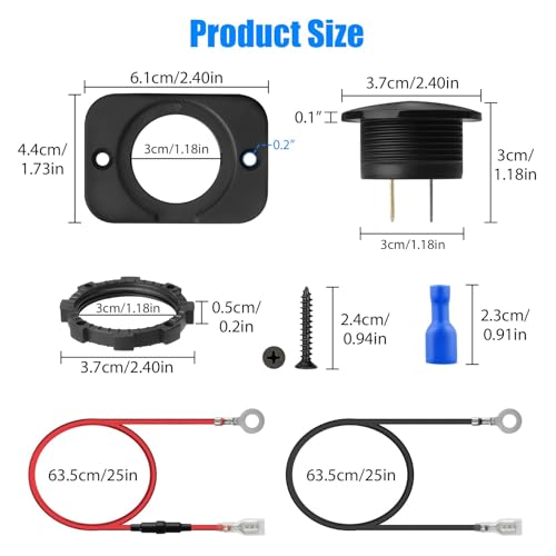 Linkstyle 2PCS Battery Voltage Gauge, LED Digital Display DC Voltage Meter, Waterproof Voltmeter with Touch Switch for 12V/24V Car RV Motorcycle Boat Golf Cart