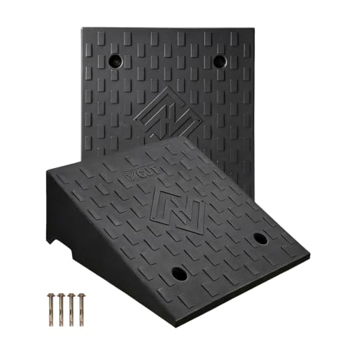 Rubber Curb Ramps for Driveway Curb Ramps for Sidewalks Door Ramps for Thresholds Heavy Duty 2 Pack 7.5 inch Rise Ramps for Wheelchairs Shed Ramp for Riding Mower 7000lbs Powersport Loading - size: 7.5"inch