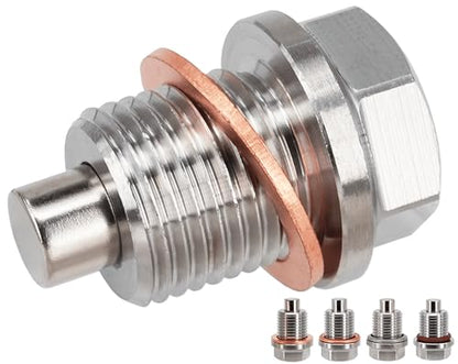 1PC M16x1.5 Stainless Steel Magnetic Oil Drain Plug Fit Subaru Ascent BRZ WRX Forester Impreza Legacy Outback Crosstrek Mini Cooper John Deere Aprilia Replace 32195AA020 DP009 803916010 Washer - size: M16x1.5